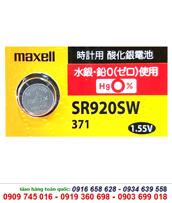 Maxell SR920SW-Pin 371, Pin Maxell SR920SW-371 silver oxide 1.55v (Xuất xứ Nhật)